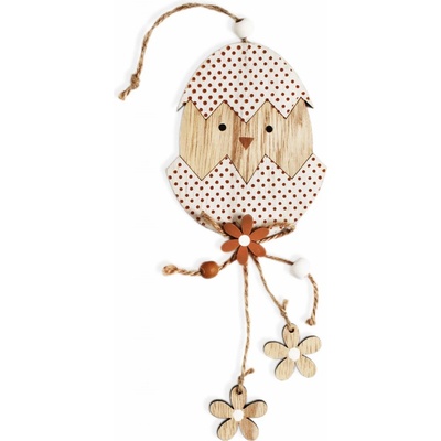 Kuře závěs dřevo 22cm natural 780895