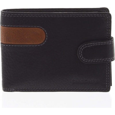 SendiDesign Najpredávanejšia pánska kožená peňaženka Tarsus čierna čierna