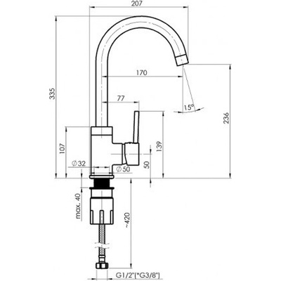RUBINETA Axe-33 AX30108