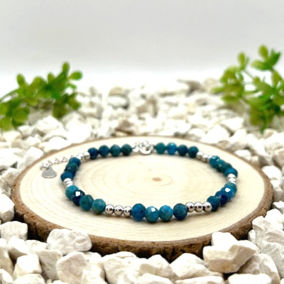 Certom stříbrný náramek Apatit fasetovaný 0087