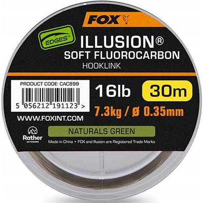 Fox Fluorocarbon Edges Illusion Soft Hooklink Naturals Green 30 m 0,35 mm 7,3 kg