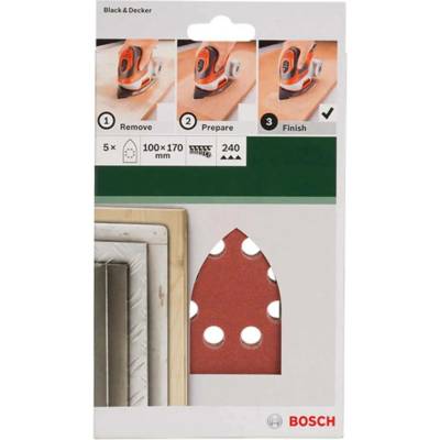 BOSCH Sada 5dílná brusných papírů pro multibrusky G = 240