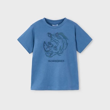 MAYORAL Тениска къс ръкав релеф "rhino" в син цвят за мини момче Майорал