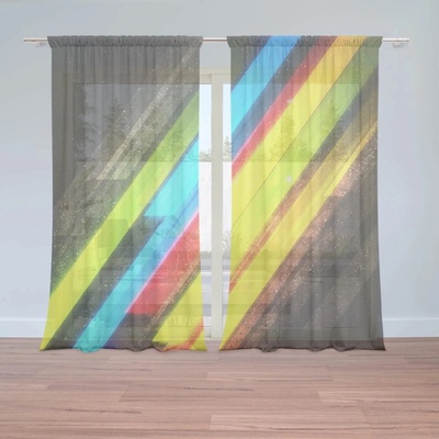Sablio Záclony Pruhovaná abstrakcia: 2ks 150x250cm
