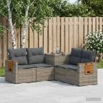 vidaXL Комплект дивани 5 бр. Сив и тъмен сив 179 x 179 x 85 см (3447950)