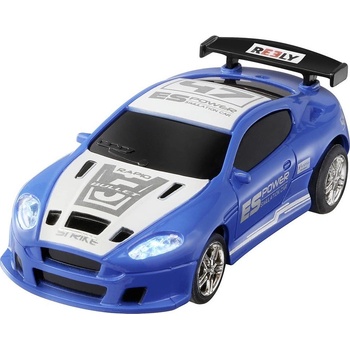 Reely Mini Racer modrobiela komutátorový RC model auta elektrický cestný model zadný 2WD 4x2 RtR 2,4 GHz vr. akum 1:64