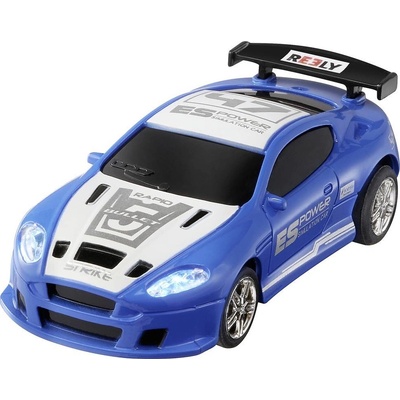Reely Mini Racer modrobiela komutátorový RC model auta elektrický cestný model zadný 2WD 4x2 RtR 2,4 GHz vr. akum 1:64