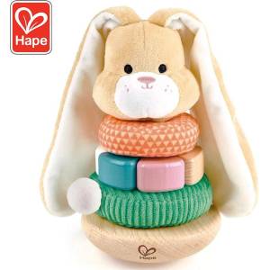 Hape Бебешка играчка Hape - Зайче, за нанизване (H0107)