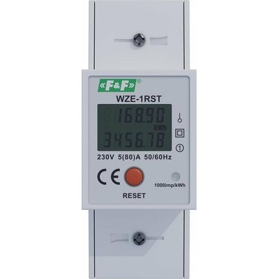 F&F 1fázový elektroměr WZE-1RST reset