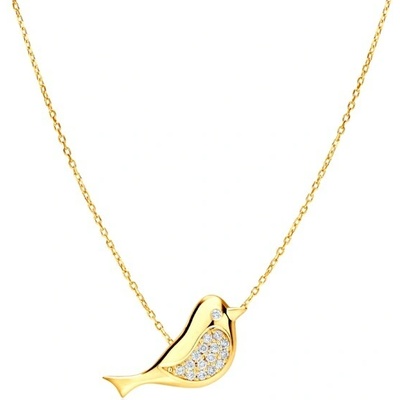 Savicki Náhrdelník vtáčik žlté zlato, diamanty SAVMAYN-LBR-549