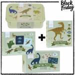  BF Combo: A little Lovely Company "Dino": Кутия за храна + Пъзел - игра за броене + Мемори настолна игра + Пъзел - мозайка (SBDIGR58+PGCPDI02+PGMEDI04+PGPUDI06)