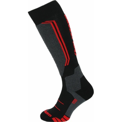 Blizzard ALLROUND WOOL SKI SOCKS čierna tmavo sivá červená