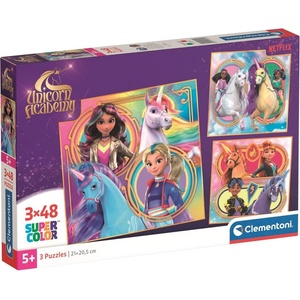 Clementoni Детски пъзел Clementoni от 3 x 48 части - Unicorn Academy (25325) - ozone