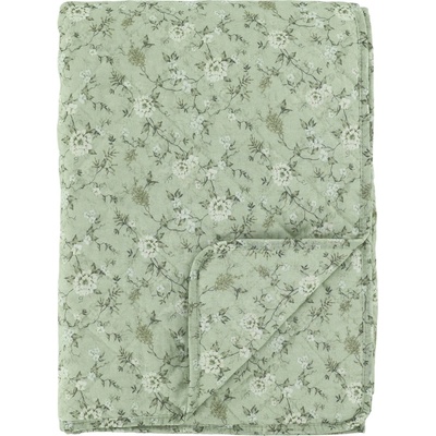 Chic Antique Prešívaný prehoz Aix Flowers Verte/Cream 130 x 180 cm