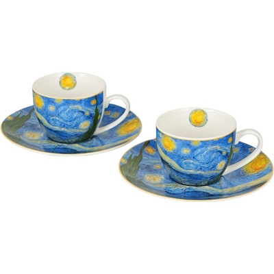 Duo Porcelánová šálka s podšálkou Van Gogh Starry Night 2 x 90 ml