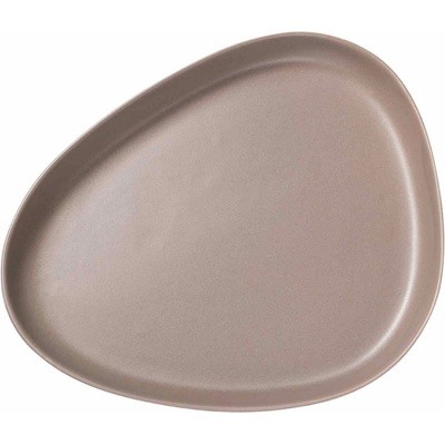 LIND DNA Servírovací tanier CURVE 35 cm, teplá šedá, kamenina
