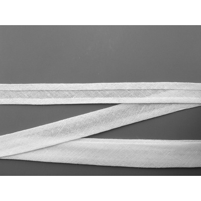 Bavlněný šikmý prúžok - šírka 1,4 cm biela