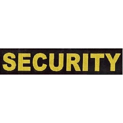 Nášivka SECURITY 32x7,8 cm na suchý zips - čierna-žltá