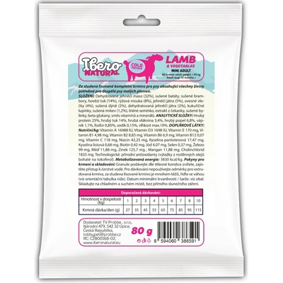 Ibero Cold Pressed Dog Adult Mini Lamb 80 g