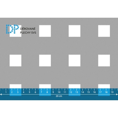 Děrovaný plech hliníkový Qg 20-50 (tl. 2,00 x 1500 x 3000 mm), jakost Al 99,5% broušený + ochranná folie