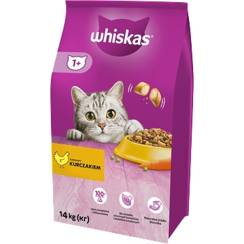 Whiskas Adult 14кг - суха храна за възрастни котки, с вкусно пилешко месо