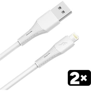 AVAX CB4302 2x USB-A - Lightning силиконов кабел за зареждане, 1, 5 м, бял AVAX_CB4302 (AVAX_CB4302)