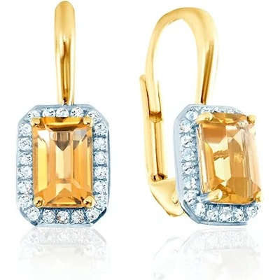 SAVICKI обеци: злато. цитрин. диаманти