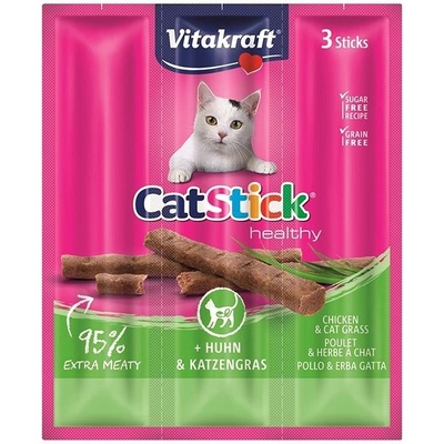 Vitakraft Cat tyčinka Mini Kura a tráva 3 ks 18 g