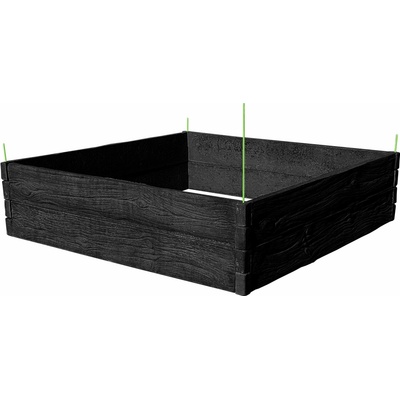 Barigadi Vyvýšený záhon betónový 200 x 200 cm výška 50 cm vzor drevo antracit