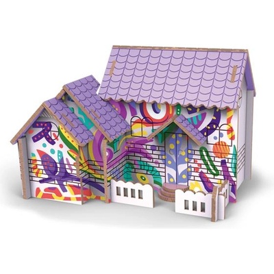 Wiky kreativita 3d пъзел дървена къща с цветове (050877)