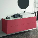 Ideal Standard Atelier Conca стенен шкаф за шкафове, червено-оранжев мат, 4 чекмеджета, 160 см (T3990Y3)