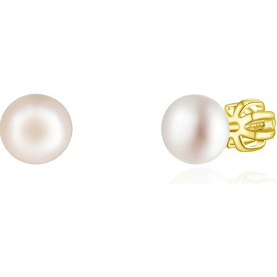 Olivie stříbrné náušnice PERLY AAA GOLD 9116