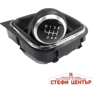 Paolo Топка за скоростен лост с маншон съвместима с VW Golf V/VI 03-12 с 6 скорости - черна (58345) - steficenter