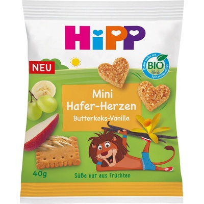 HIPP BIO ovocno-obilné srdiečka Maslové sušienky - Vanilka 40 g