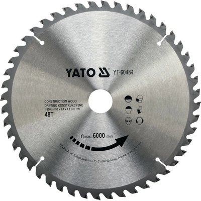 Kotouč na stavební dřevo 250 x 30 mm 48z Yato YT-60484