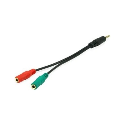 Equip кабел - 147943 (Аудио разклонител, 3, 5 мм жак, 2x женски/1x мъжки, черен, 13 см) (147943)