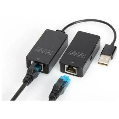 DIGITUS USB Extender, USB 2.0, for use with Cat5/5e/6 (UTP, STP or SFT) cable up to 50 m / 164 feetUSB Extender DA-70141