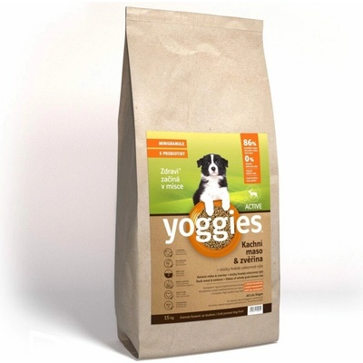 Yoggies mini Active kachna a zvěřina 15 kg