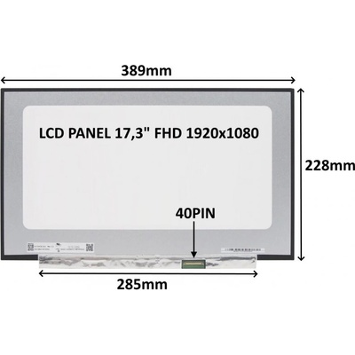LCD PANEL 17,3" FHD 1920x1080 40PIN MATNÝ IPS 144HZ / BEZ ÚCHYTŮ SIL
