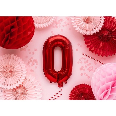 Party Deco FB2M O 007 Fóliový balón červený písmeno 35 cm O