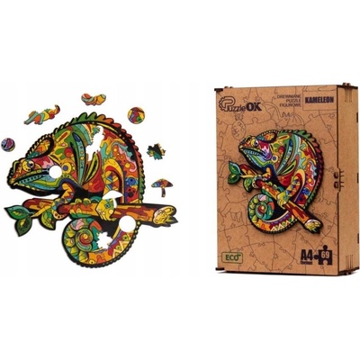Lean Toys Drevené EKO Chameleón A4 69 dielov