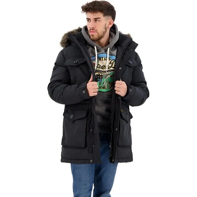 SUPERDRY Анорак Superdry Chinook Faux Fur parka - Black (Noir)