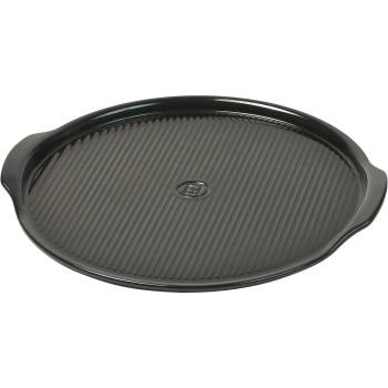 Emile Henry Керамична плоча за пица emile henry ridged pizza stone - Ø40 - цвят черен (eh 7614-71)