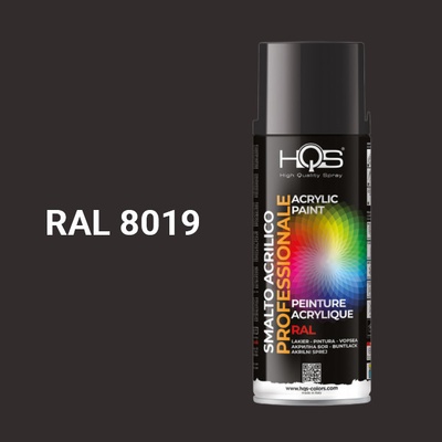 HQS akrylová farba v spreji 400 ml RAL 8019 lesklá