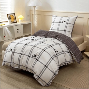 Textilomanie flanel obliečky z mikrovlákna CUTE PANDA biele 70x90 140x200