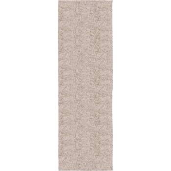 Шаги килим пътека с дълъг косъм, модерен, бежов, 80x250 cm