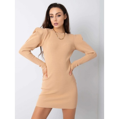 šaty s naberanými rukávmi 269-SK-5676.91P beige