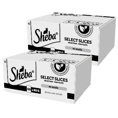 SHEBA Selection Select Slices Poultry Flavors kapsičky 240x85 g - kompletné mokré krmivo pre dospelé mačky, v omáčke