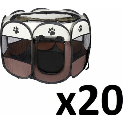 Wellhox Ohrádka pre psa/kočku 74 x 74 x 43 cm hnedá x 20 6307 90 98 99
