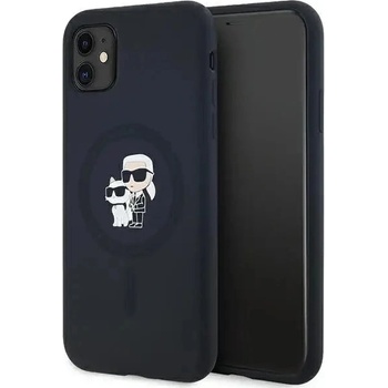 KARL LAGERFELD Кейс Karl Lagerfeld Silicone Karl&Choupette MagSafe за iPhone 11 / Xr, черен (3666339253943)